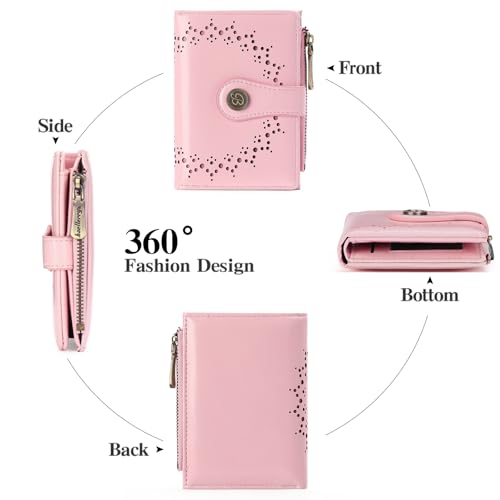 Image of Small Wallet for Women Bifold Credit Card Holder Compact Women Wallet with Zipper Coin Pocket