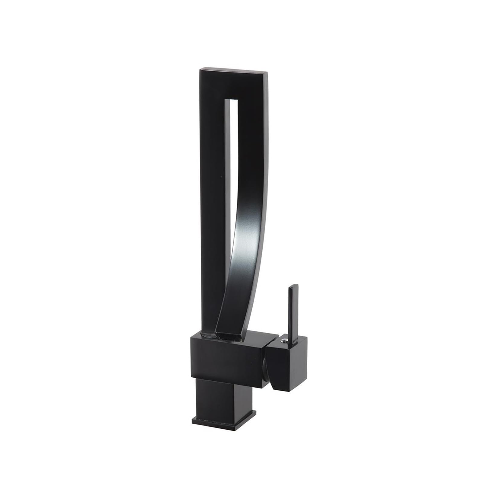 Robinet de lavabo cascade rotatif 360° en laiton noir mat