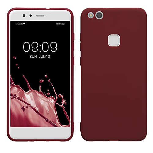 kwmobile Custodia Compatibile con Huawei P10 Lite Cover - Back Case per Smartphone in Silicone TPU - Protezione Gommata - viola bordeaux