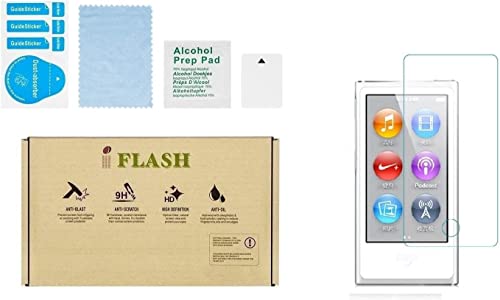 IFLASH [5 Pack Promotion] Tempered Glass Screen Protector For Apple iPod Nano 7th & 8th Generation – Crystal Clear / 2.5D Rounded Edges / 9H Hardness/Scratch Proof/Bubble Free/Oleophobic Coating