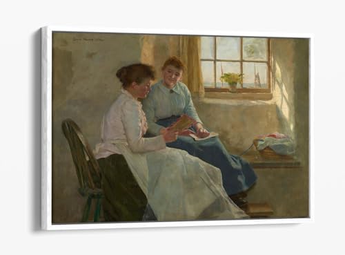Impression sur toile Valentine 1894 Edwin Harris cadre blanc tableau salon
