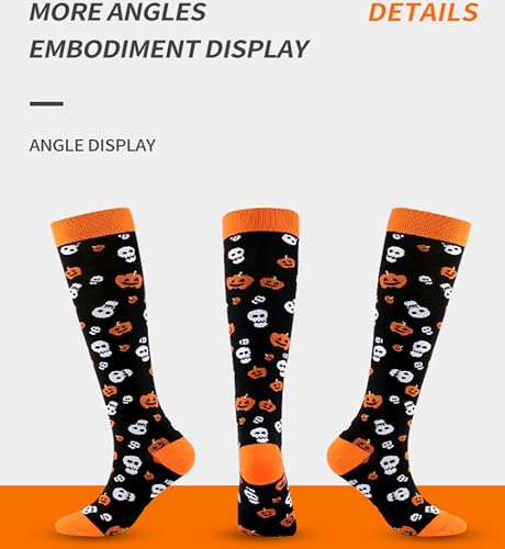 Image of Women's Knee High Compression Socks for Running Work Support Nurses Pregnancy Travel,Colorful Over The Calf Socks,#W402
