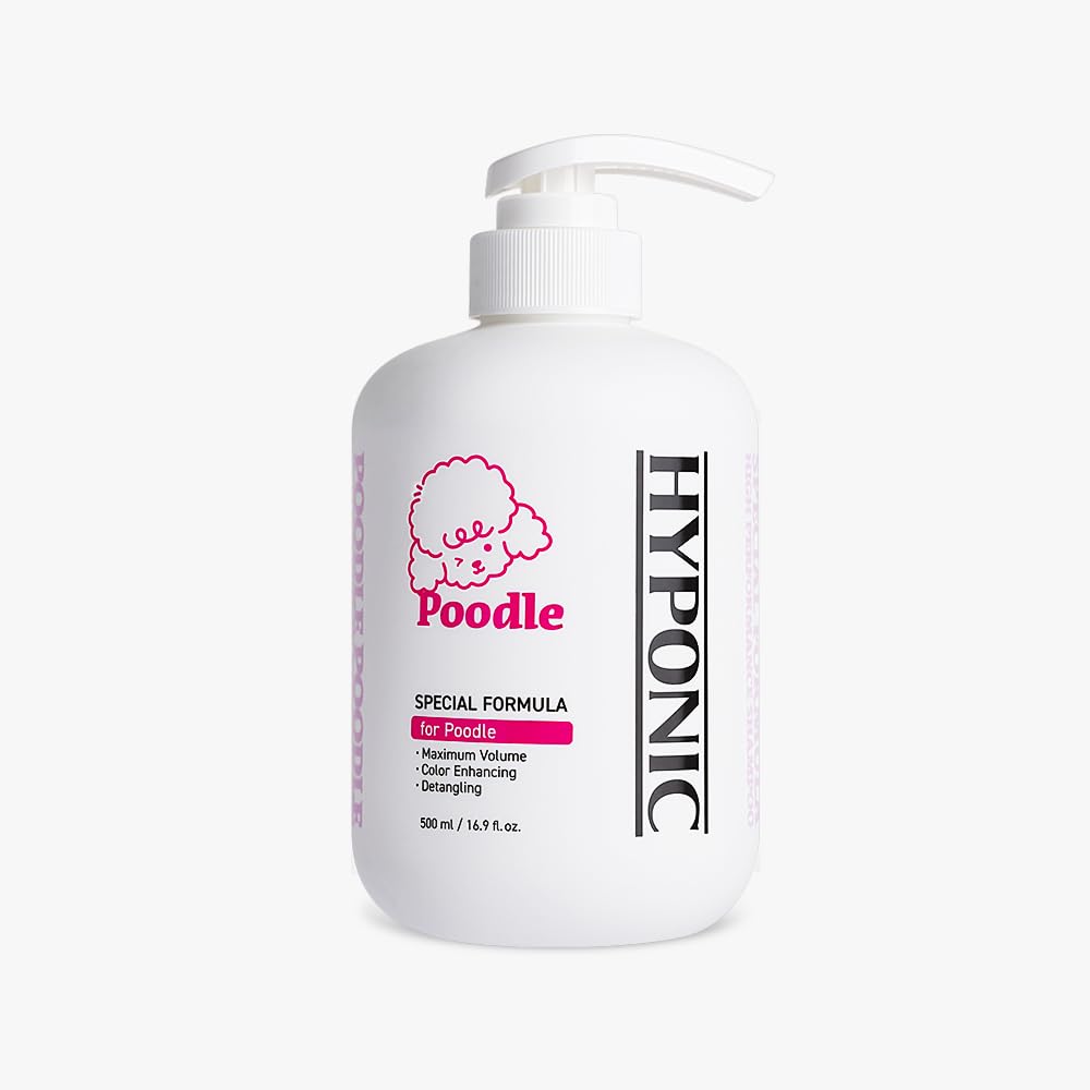 HYPONIC Shampoo for Poodle - Hypoallergenic Breed-Specific Shampoo for Poodle for Soft Volume, Moisture Coat, and, Vibrand color (500ml)