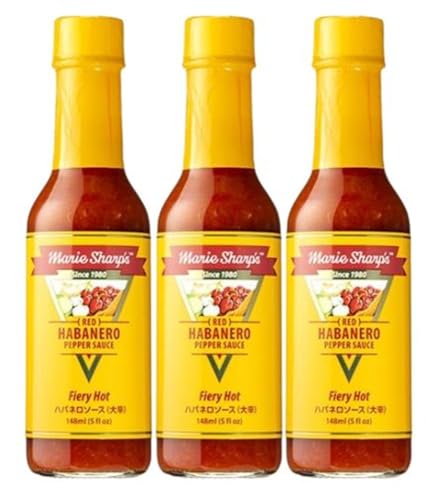 【3本セット】マリーシャープス ファイアリーホット FIERY HOT 148ml 大辛 旨辛 激辛 ホットソース ※CRYSTAL POT オリジナルギフトシール付き ランダム1枚
