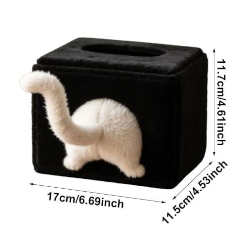 Tissue Box Cover Square, 3D Plush Fun Shape Skin-Friendly Flannel Flannel Top Opening Tissue Box Cover,Multi-Scenario Adaptation Lightweight Dustproof Tissue Holder for Bathroom Bedroom Living Room - image 2