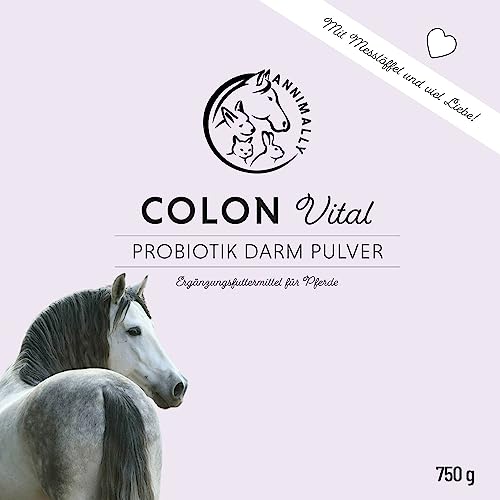 Annimally Probiotika Pulver für Pferde - 750g Darm Pulver mit Lebendhefe für eine gesunde Darmflora - Darmbakterien zur Darmsanierung beim Pferd, bei Kotwasser & Durchfall