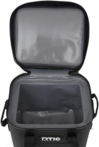 Miniatura 6 de RTIC Soft Cooler 12, bolsa aislada, cremallera a prueba de fugas, mantiene el hielo frío durante días (negro)