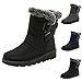 Womens Snow Boots Waterproof Leather Ankle Boots Fur Lined Winter Warm Booties with Zipper Comfortable Fashion Walking Shoes