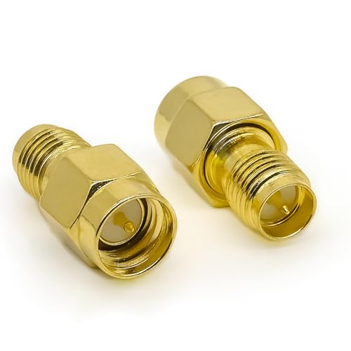 Adaptador SMA Macho a RP-SMA Hembra Coaxial pack 2 miniatura 2