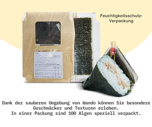 Triangle Sushi Samgak Gimbap Onigiri Seetang 100g 100 Blätter | Perfekt für Lunchboxen | Vielfalt an Füllungen möglich | Knuspriger Genuss bis zum letzten Bissen | Einfach zu verwenden