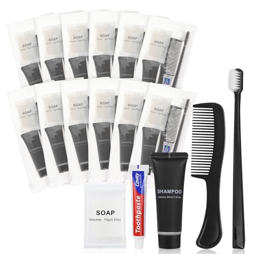 Kit d'hygiène personnelle individuel x12 pour voyage et camping