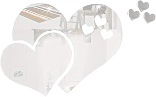 WINOMO Specchio da Parete a Forma di Cuore Specchio Acrilico Superficie Autoadesivo Della Parete Del Cuore 3D Decalcomania Della Parete di Arte Foto Puntello per Soggiorno Camera da