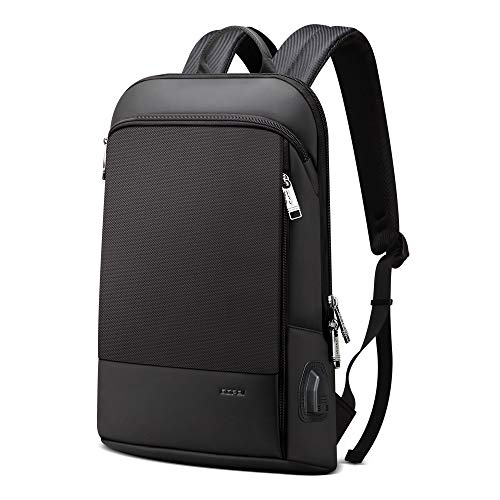 BOPAI Mochilas para Portatiles USB Mujer Mochilas Hombre Trabajo Mochila Portatil 15 Pulgadas Mochila Antirrobo Hombre Viaje de Negocios Impermeable, Negro