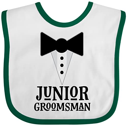 inktastic Junior Groomsman Bridal Party Wedding Baby Bib White and Green 2dd2f