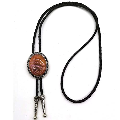 Bolo cravate homme en pierre d'agate et corde cuir véritable - 2
