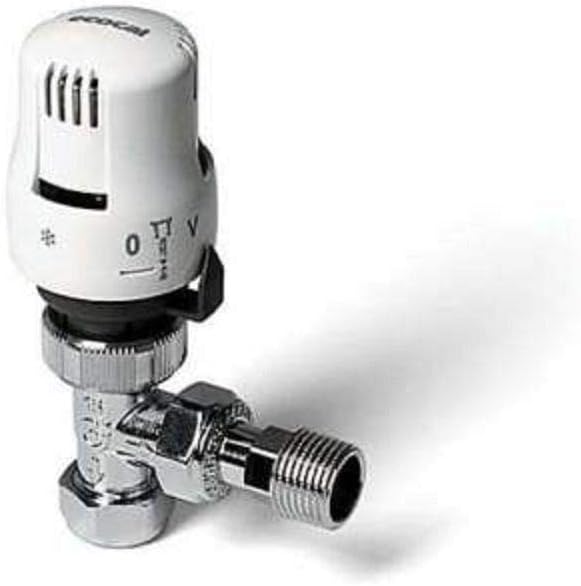 ALTECNIC ECOCAL Angled Thermostatic Radiator Valve TRV Chrome Finish 10MM OR 15MM 15mm