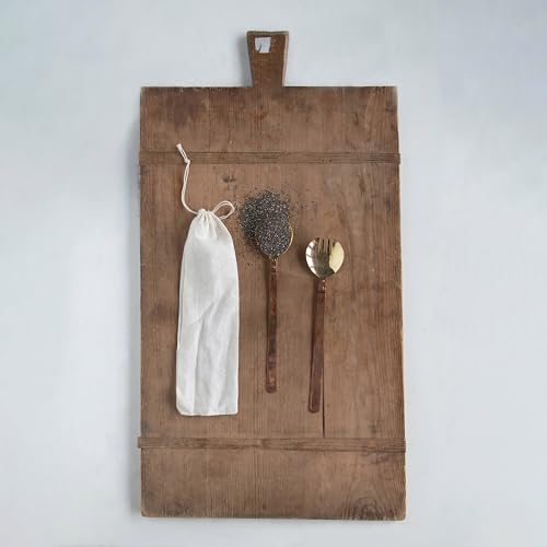 Tabla de cortar rectangular de madera de mango con asa de cuerda miniatura 2