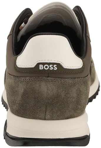 Image of BOSS Men's Zayn Low Profile Suede Leather Two Tone Sneaker