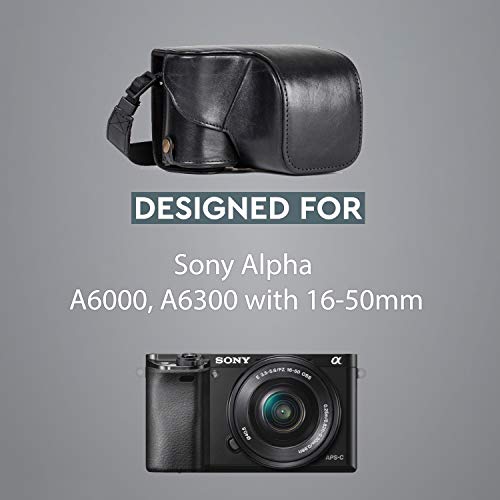 Megagear Ever Ready Genuine Leather Camera Case And Bag For Sony Alpha A6300, A6000 (16-50 Mm) (Black) #TOP5