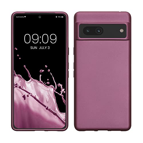 kwmobile Handyhülle für Google Pixel 7 Hülle - Silikon Case metallisch schimmernd - Schutzhülle Cover - Metallic Lavendel