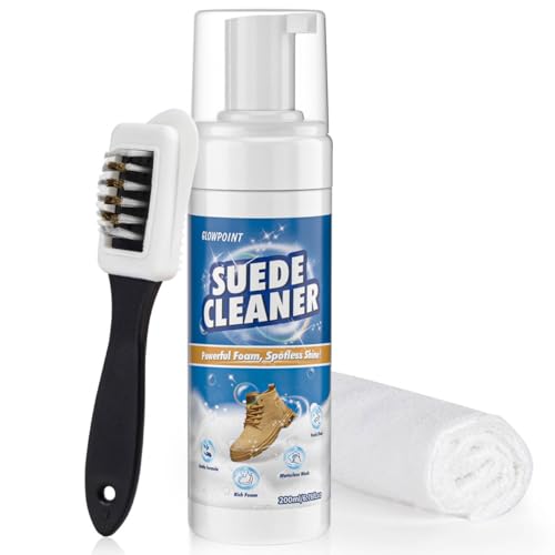 GLOWPOINT Suede Shoes Cleaner, Suede and Nubuck Cleaner with Brush & Towel, Foam Shoe Cleaner...
