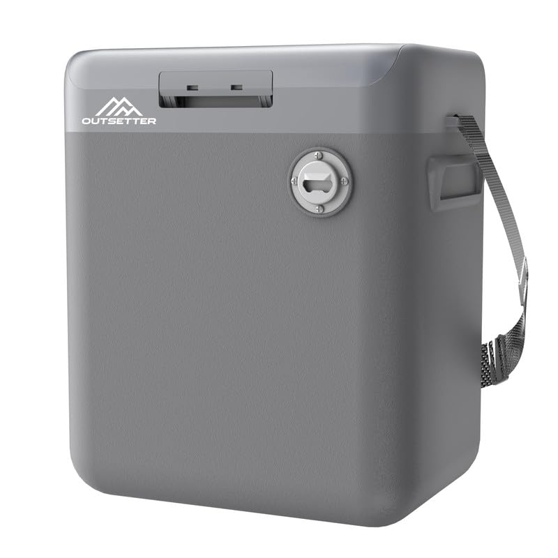 30L Electric Cool Box,Large Insulated Cooler Box with Shoulder Strap, Hot & Cold Functions & Two Power Options (220-240V Plug & 12v Car Plug) for Festival & Camping Picnic