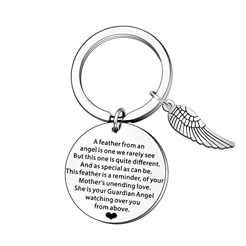 JETTOP Mum Memorial Gifts Loss of Mother Gifts in Memory of Loved One Mum Sympathy Gifts Rememberance Gift Bereavement Gifts for Loss Mum (A Feather), silber, Einheitsgröße, Edelstahl