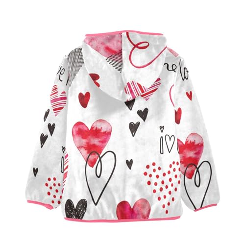 OTVEE Valentines Day Love Heart Kids Hoodie Jacket Fall Spring Full Zip Warm Outwear Coat2