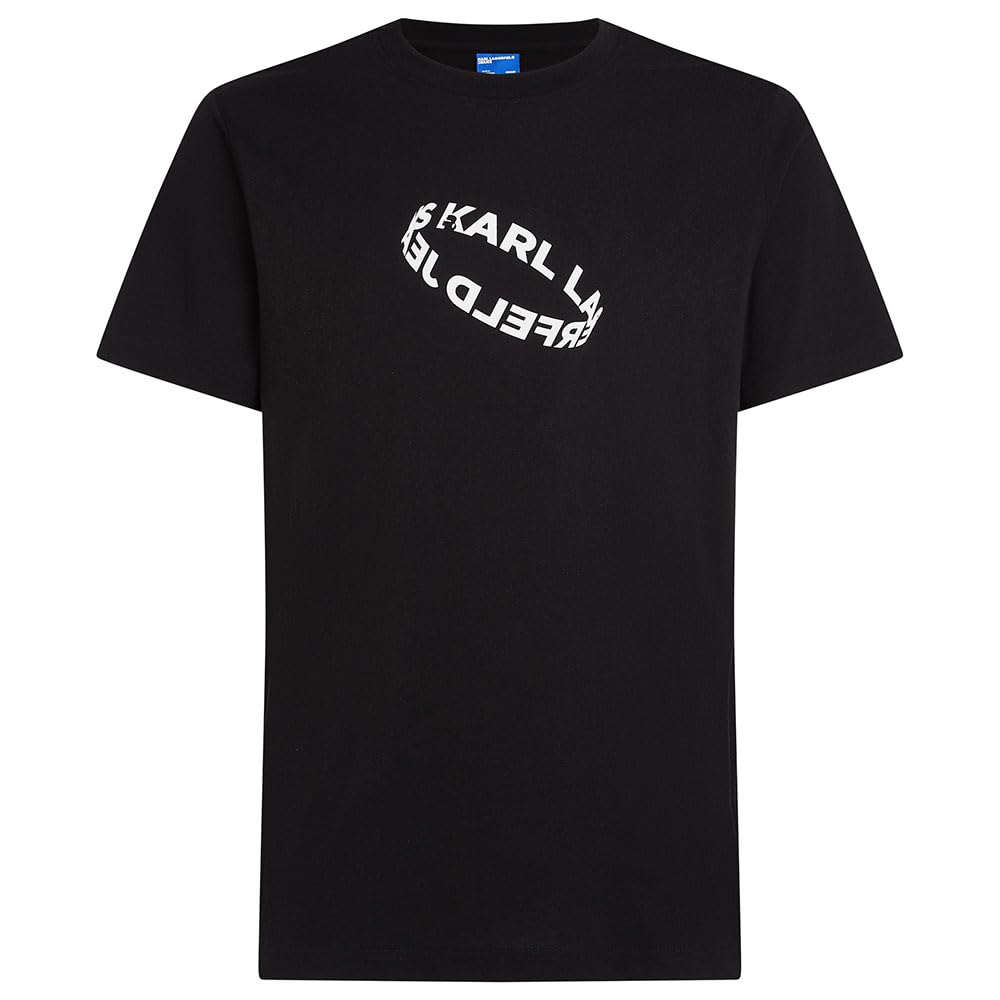 KARL LAGERFELD JEANS, Men's, Slim Short Sleeve Ring Logo Tee, Slim Fit, Black, XL