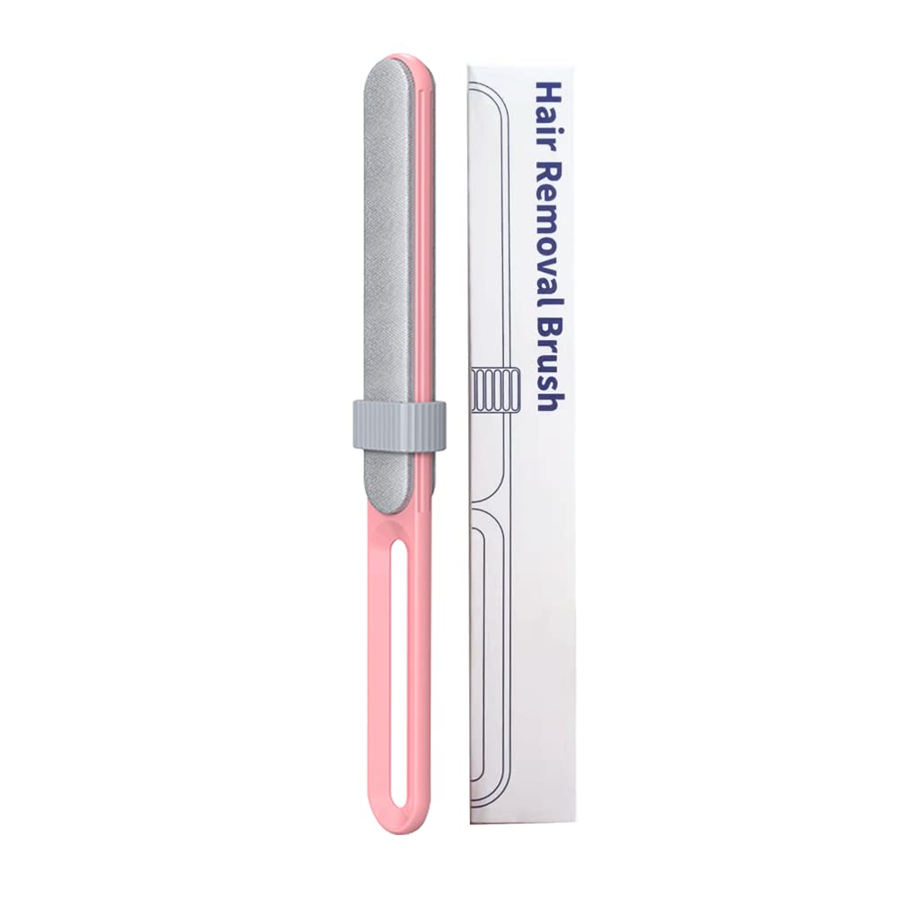 Reusable Lint Brush Pet Hair Remover Roller for Couch Car Furniture Clothes Dog Cat Animal Hair Removal Tool for Clothing|Electrostatic Adsorption Bristles|Good Grip Dogs Cats Animals Fur|Pink