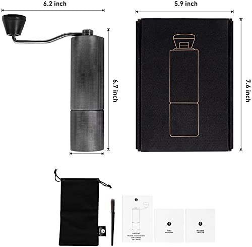 Timemore Chestnut C2 Max Manual Coffee Grinder, Burr Coffee Grinder,Capacity 30G With Cnc Stainless Steel Conical Burr,Black #TOP3