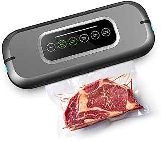 Vacuum Sealer, Automatic Vacuum Sealer 6-in-1 for Sous Vide Cooking, Food Sealer Machine with Dry/Soft/Moist Modes, LED Progress Bar, External Vacuum Function and 10 Vacuum Sealer Bags