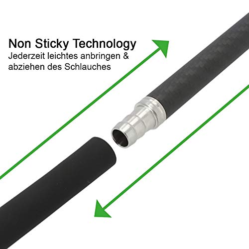 AO® Carbon Shisha Mundstück Edelstahl V2A Matt Schwarz | Carbon High Tech: ultraleicht und bruchsicher! (Schwarz) – Bild 3
