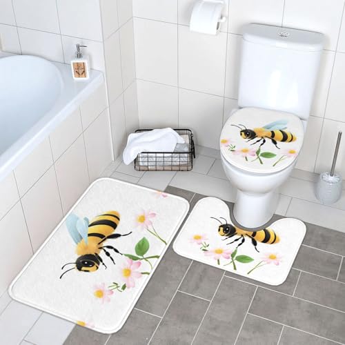 Tapis de sol de bain abeilles pour WC et salle d'eau - 8