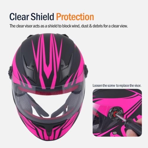 Image of Kids Motorcycle Helmet Full Face DOT Approved | Lightweight Child ATV Electric Dirt Bike Go-Kart Quad 4-Wheeler Mini Motorcycle Street Racing Helmet for Boy Girl Age 5-10