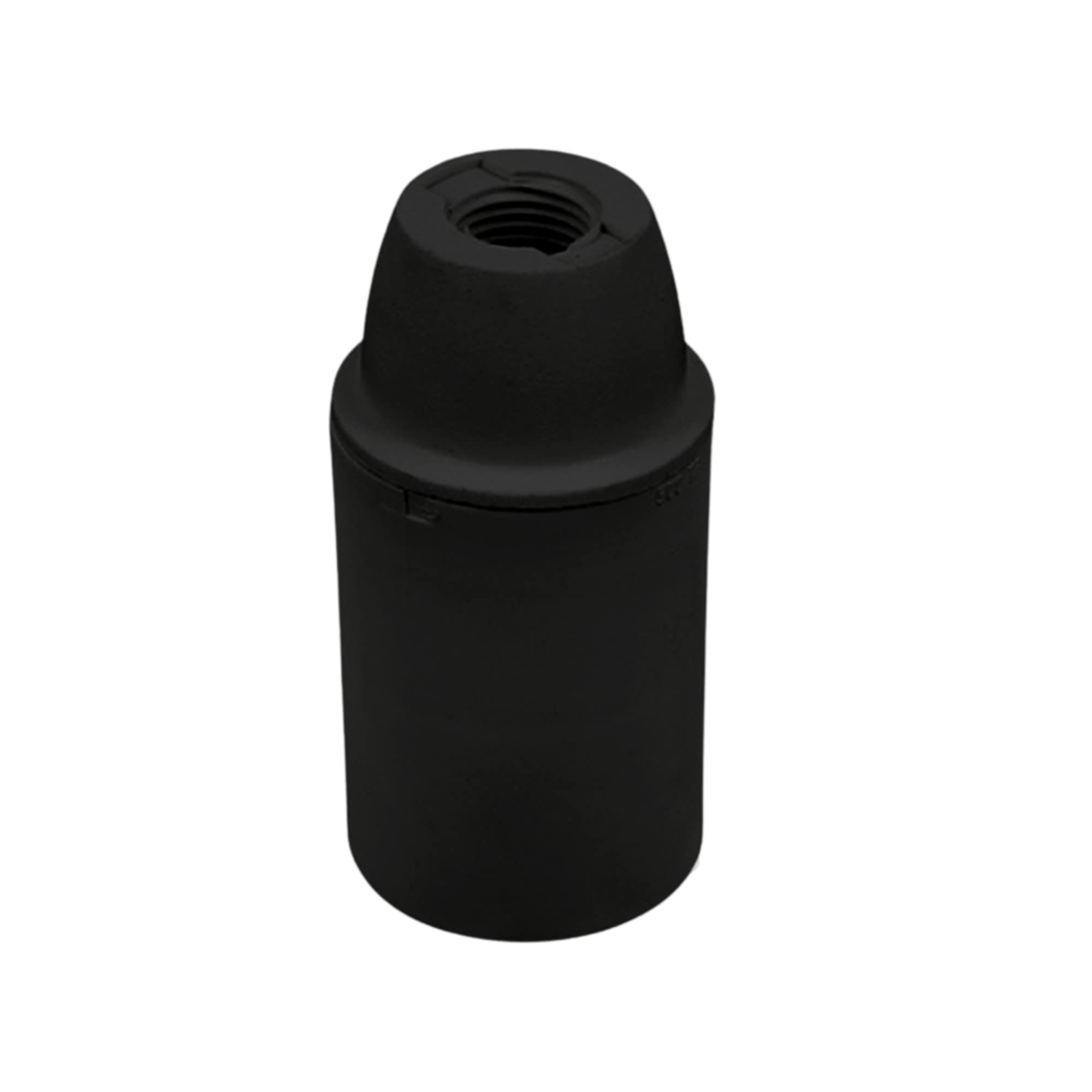 HALOTEC | Pack 4 Portalámparas E14 | Negro | Casquillo pequeño liso | Montaje M10x1 | Base para Bombilla vista y rosca mignon fina E14 | Fabricación Italiana