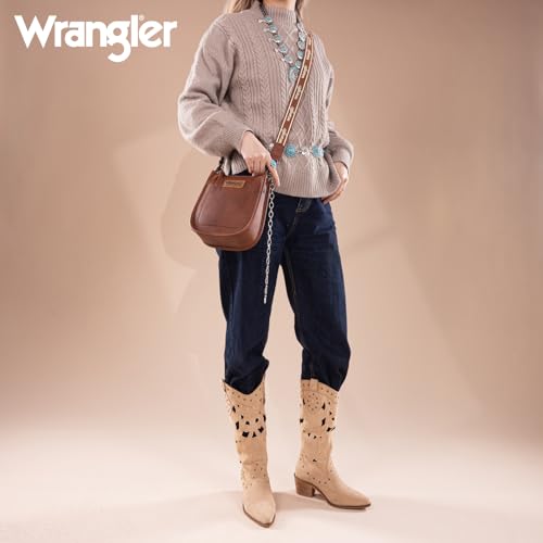 Image of Wrangler Small Crossbody Bag for Women, Mini Shoulder Purse with Adjustable Strap, Vegan Leather Phone Purse