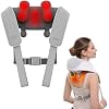 Cordless Shiatsu Neck and Back Massager with Heat, 10 Mins x 12 Use, 3 Massage Modes & 2 Intensity Levels, Fathers Day Gift for Dad, 3D Kneading Deep Tissue, Voice Prompt for Pain Relief &Relaxation