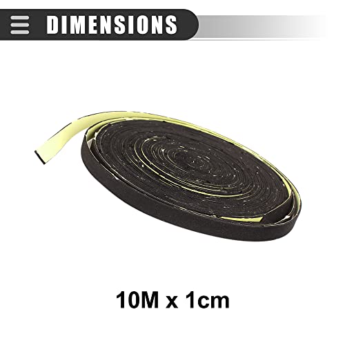 Image of Motoforti Universal Car Audio Speaker Sealing Tape, 10m 33ft Length, 1cm Width, Foam, Black