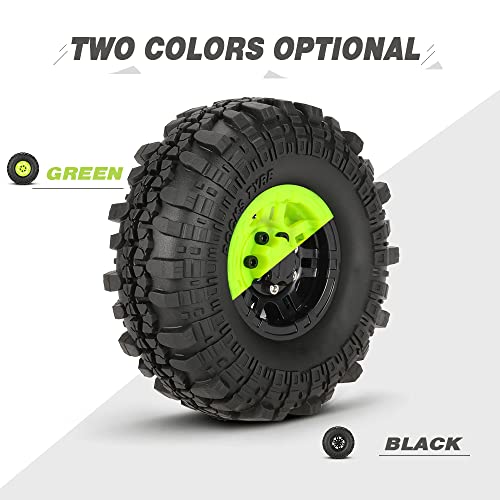 Goolsky 4Pcs Austar Ax-4020C 1.9 Inch 110Mm 1/10 Rock Crawler Tires With Beadlock Wheel Rim For D90 Scx10 Axial Rc4Wd Tf2 Rc Car #TOP1