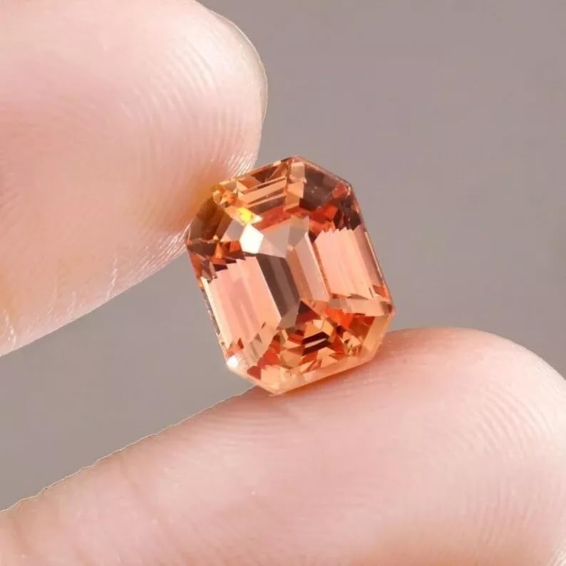10 Ct Natural Flawless Ceylon Padparadscha Sapphire Octogan Shape Loose Gemstone Collectible Gems Stone For Making Jewelry