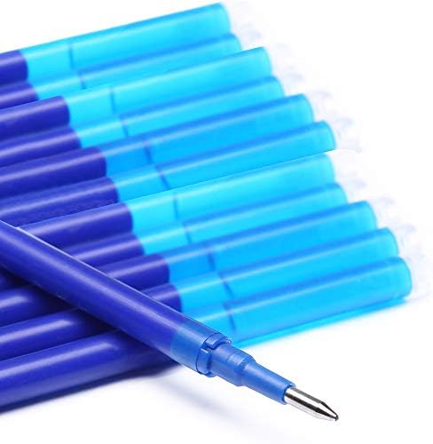 Gel Erasable Pens Refills 0.7mm Tips Rub Out Pen Replacements Pack of 12 Blue for Rollerball Erasable Pens from Most Brands for Students, Kids, and Adults Handwriting in Office, School or Home