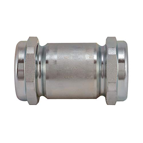 Image of Eastman 5 Inch Long Pattern Compression Coupling, 1-1 /2 Inch IPS, Galvanized Steel, EZ-20570