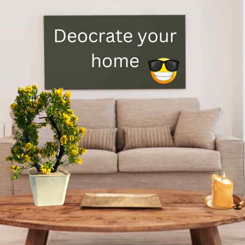 Image of Plastic Artificial Flowers Plants for Decoration with Pot Mid Size 25Cm Combo of 2PCs Artificial Forest Bonsai Plant with Plastic Pot for Home Decoration Office Table Greenery Room Home Decor Plants - Gifts Item Fake Plants(Design3)