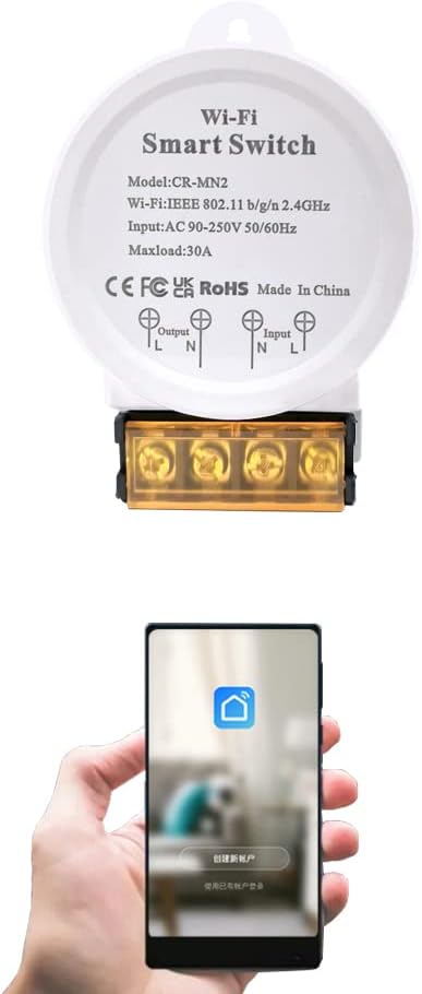 30A Hight Power WiFi Smart Switch,Compatible with Alexa/Google Home, APP Remote Control, Voice Control, Timer Function, DIY Mode, No Hub Required