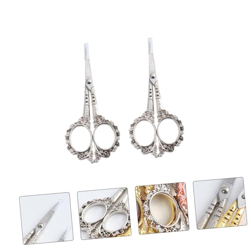 FOMIYES 2Pcs Flor De Ameixa Tesoura De Unhas Ferramentas De Unhas Tesoura Europeia Retro Costura Tes