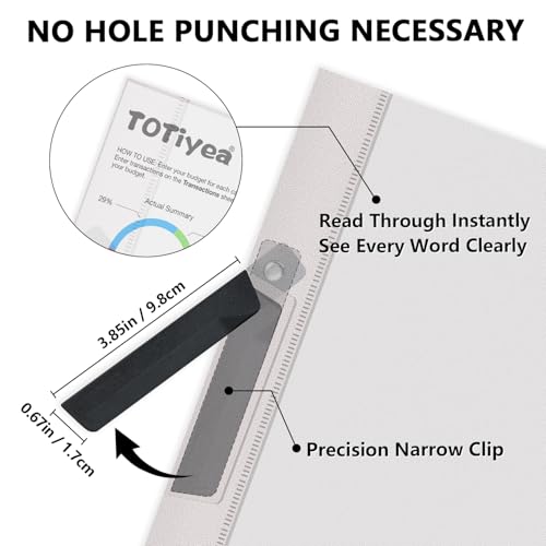 TOTiyea 10 Pack Clear Report Covers with Swing Clip, File Folder with Swing Clip, 30 Sheets Capacity, Slide Locking Report Covers, Letter Size, Clear - Thumbnail 3