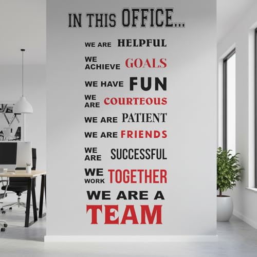 Image of Team - Work Together - Office - Motivation - Corporate - Business - Inspiration Quotes - Wall Sticker Decal (Multi Colour, Vinyl, Self-Adhesive) (Extra Large - 250 x 150 cm)