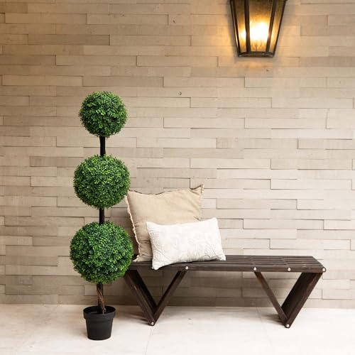 Image of Nearly Natural 5ft. Artificial Triple Ball Boxwood Topiary Tree (Indoor /Outdoor)
