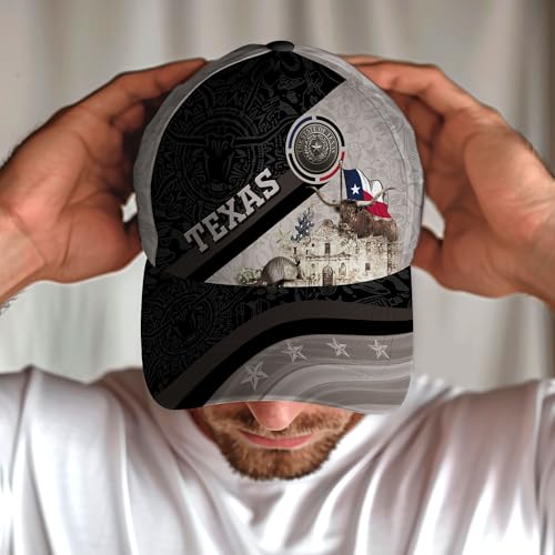 Image of Texans Caps for Men - Texas Baseball Cap and Hat - Texans Flag Cap